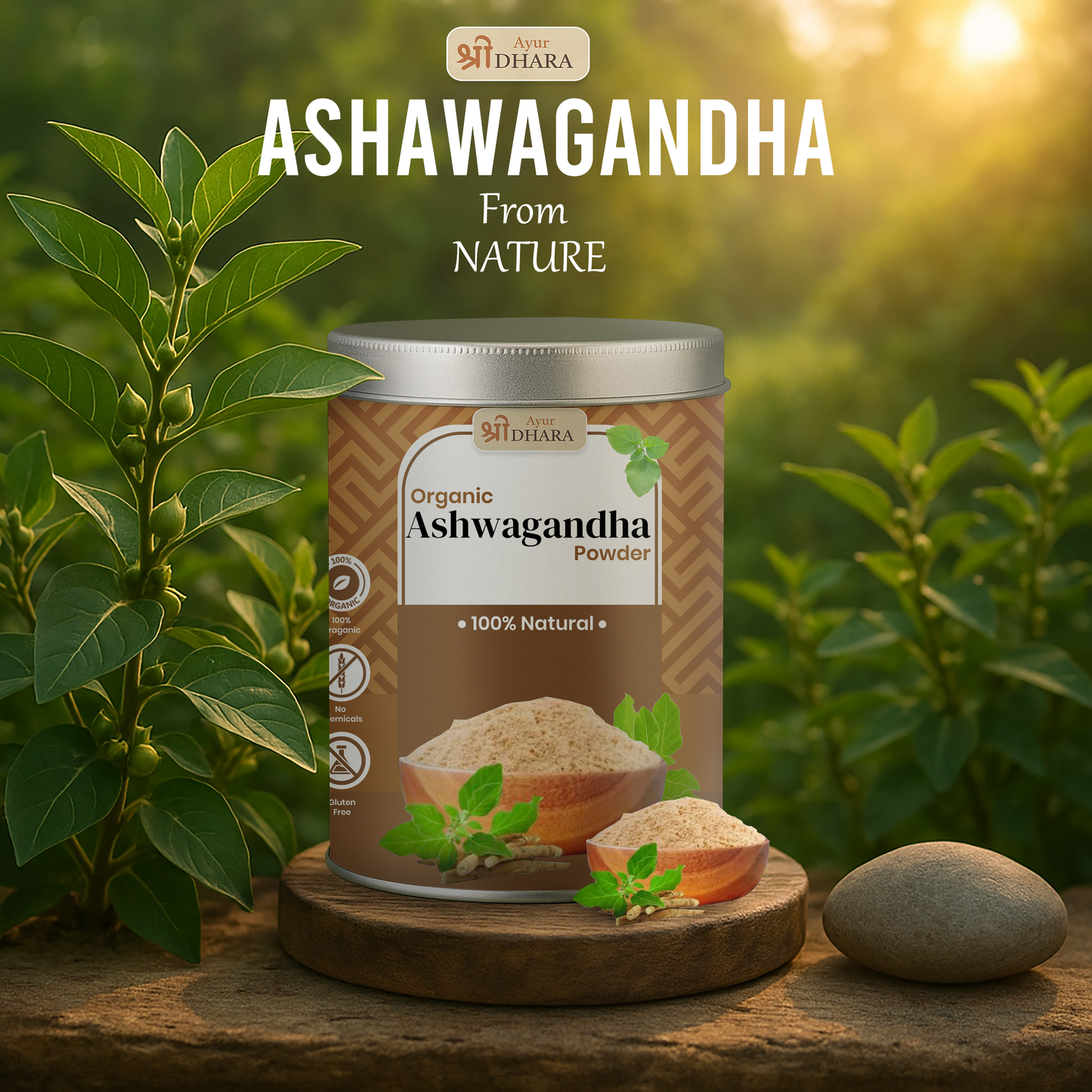 Organic Ashwagandha Powder - Natural Stress Relief & Vitality Boost. 250g