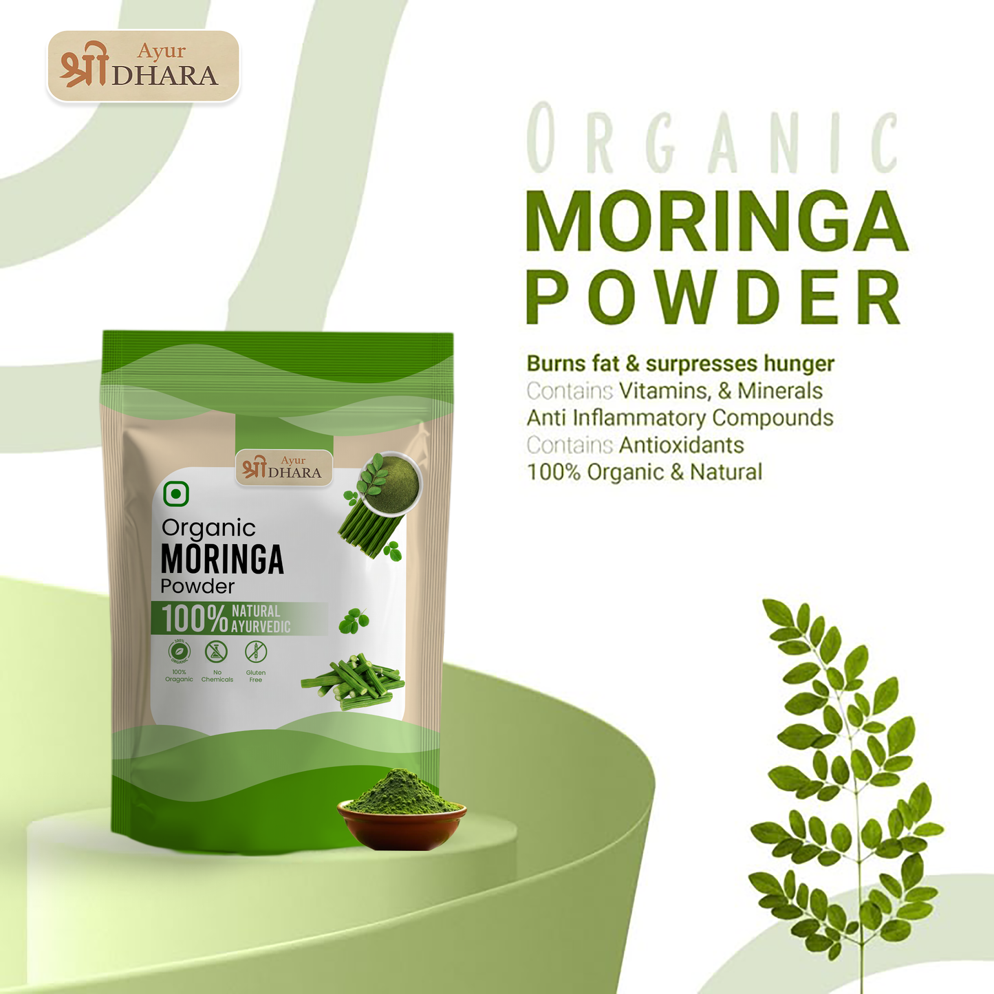 Organic Moringa Leaf Powder - Metabolism & Energy Support